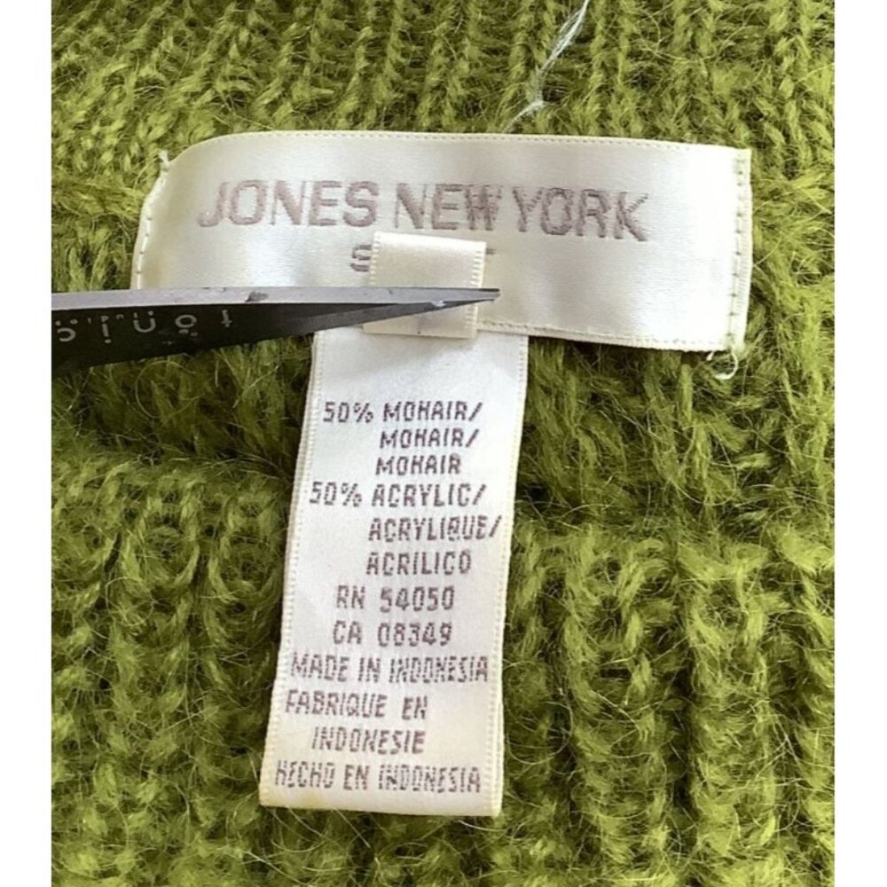 Vintage Olive Green Mohair Sweater Womens L Turtleneck Kurt Cobain MOD - Picture 6 of 6